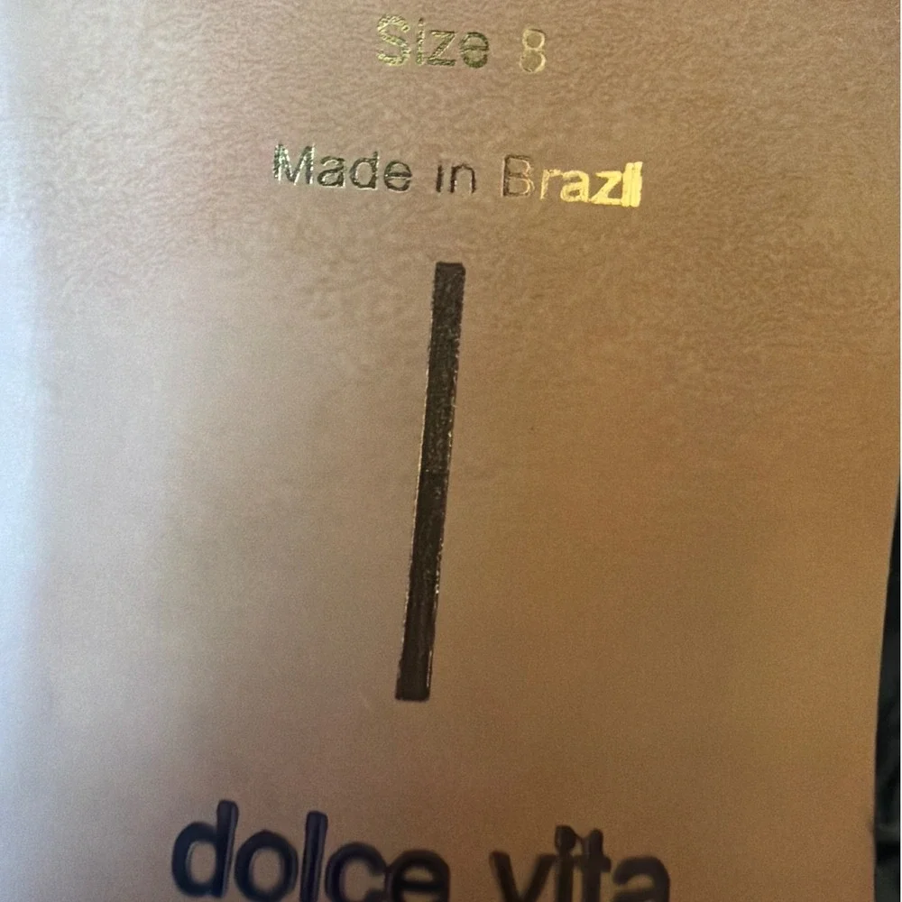 NEW Dolce Vita Women's Black Leather Square Peep Toe Ankle Strap Stiletto Heels